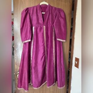 Elegant Indian Purple Maroon Burgundy Women's Dress Sz M